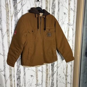Men's Brown Hooded Military Jacket